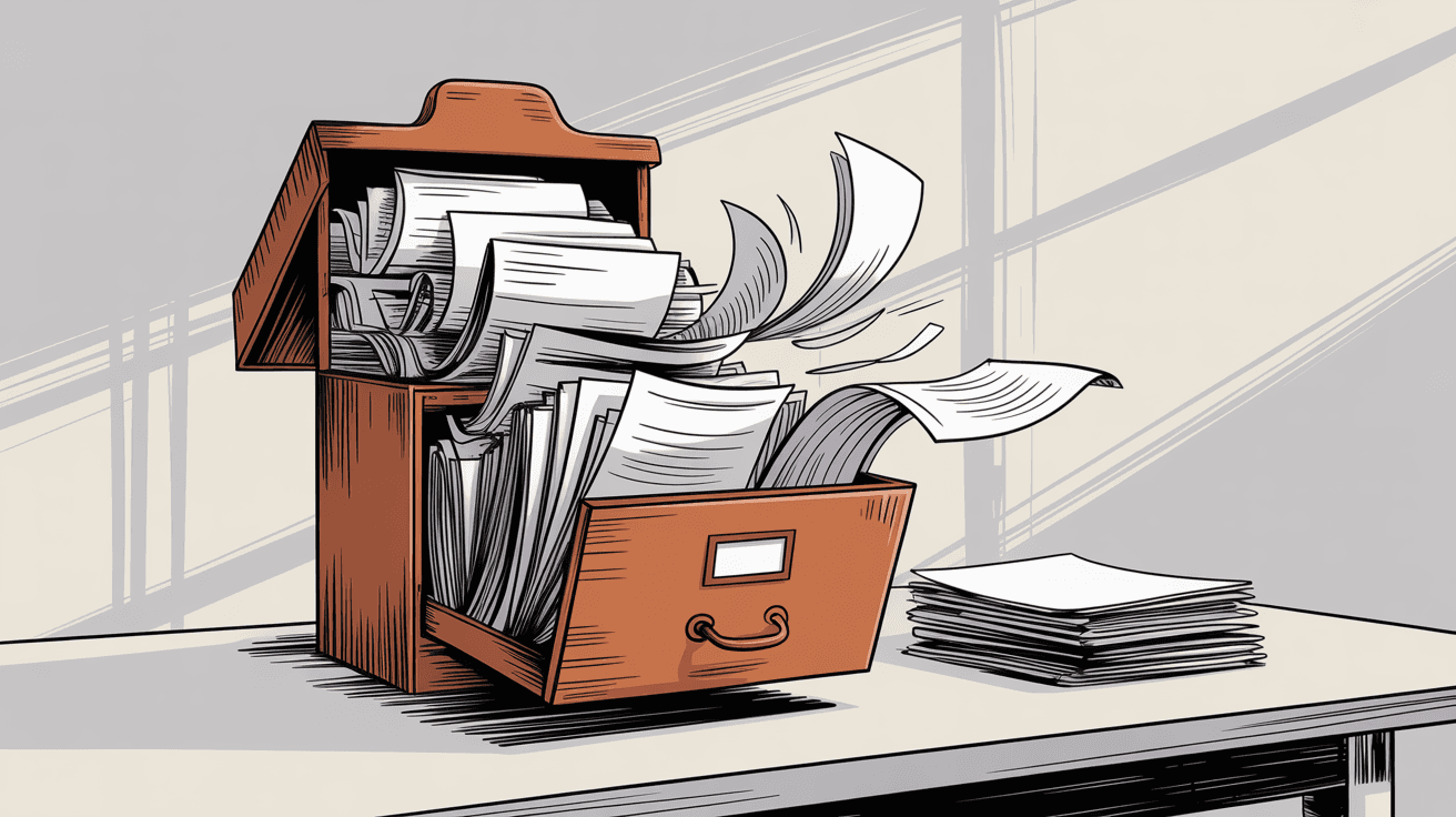 Visual concept of email storage cleanup and decluttering large attachments